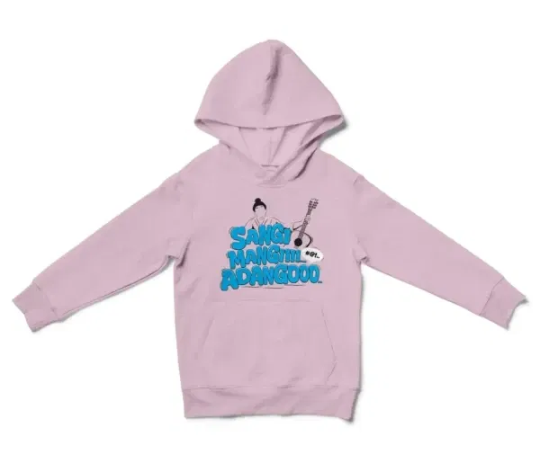 Sangi Mangiiiii….. Adangoooo Unisex Youth Hoodie in Light Pink Color