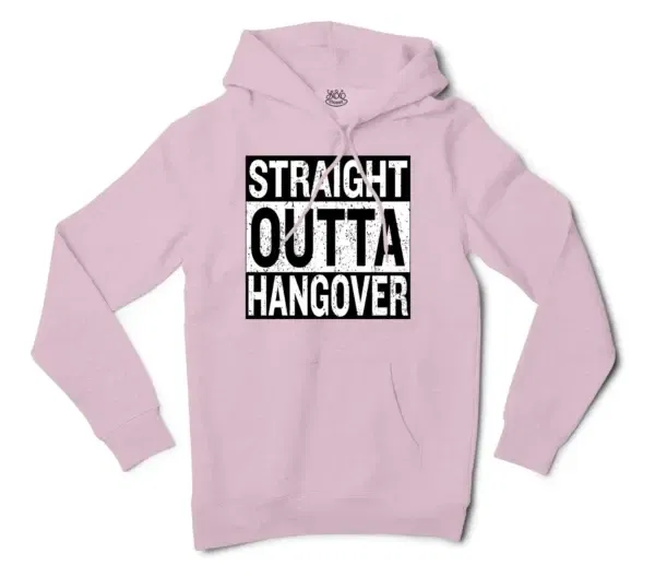 Straight Outta Hangover Men/Unisex Hoodie in Light Pink Color