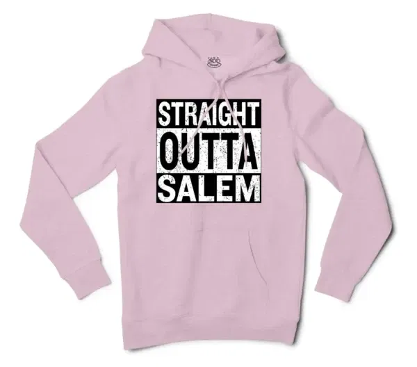 Straight Outta Salem Men/Unisex Hoodie in Light Pink Color