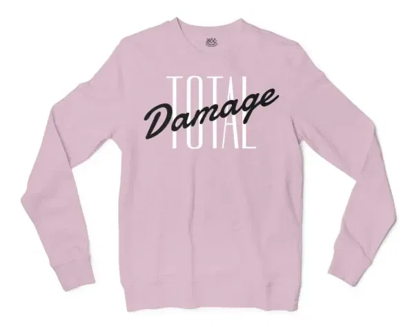 Total Damage Men/Unisex Long Sleeve T-Shirt in Light Pink Color