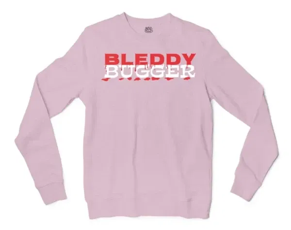 Bleddy Bugger Men/Unisex Long Sleeve Sweatshirt in Light Pink Color