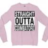 Straight Outta Coimbatore Men/Unisex Long Sleeve T-Shirt in Light Pink Color