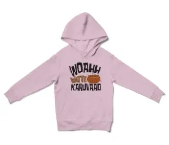 Woahh!! Watte Karuvaad Unisex Youth Hoodie in Light Pink Color