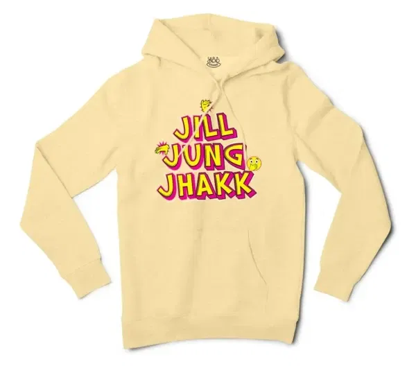 Jill Jung Jhakk Men/Unisex Hoodie in Light Yellow Color