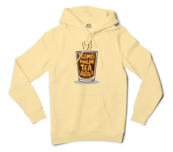 Thambi Innum Tea Varala Men/Unisex Hoodie in Light Yellow Color