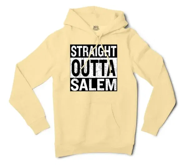 Straight Outta Salem Men/Unisex Hoodie in Light Yellow Color