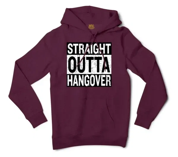 Straight Outta Hangover Men/Unisex Hoodie in Maroon Color