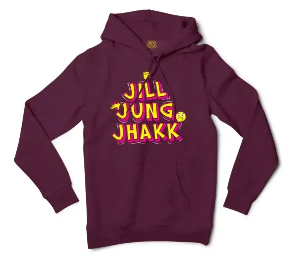 Jill Jung Jhakk Men/Unisex Hoodie in Maroon Color