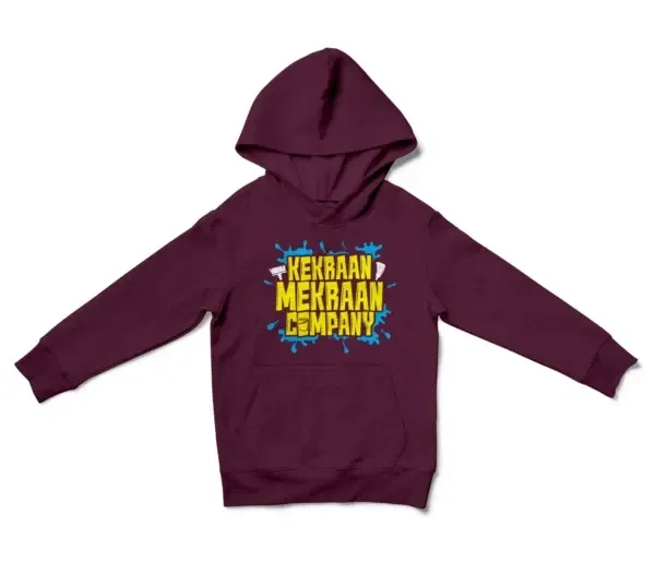 Kekraan Mekraan Company Unisex Youth Hoodie in Maroon Color