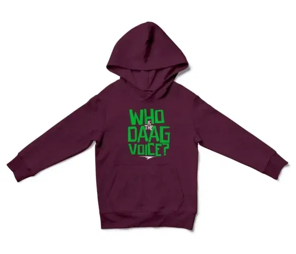 Who Is The Daag Voice Unisex Youth Hoodie in Maroon Color