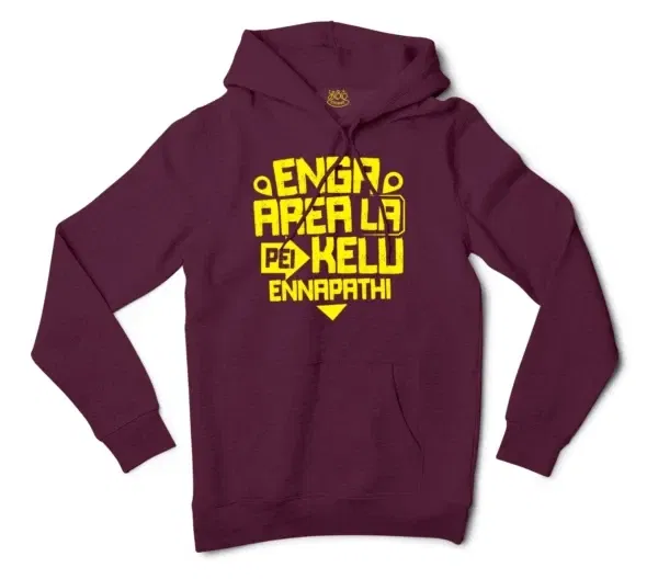 Enga Area La Pei Kelu Ennapathi Men/Unisex Hoodie in Maroon Color