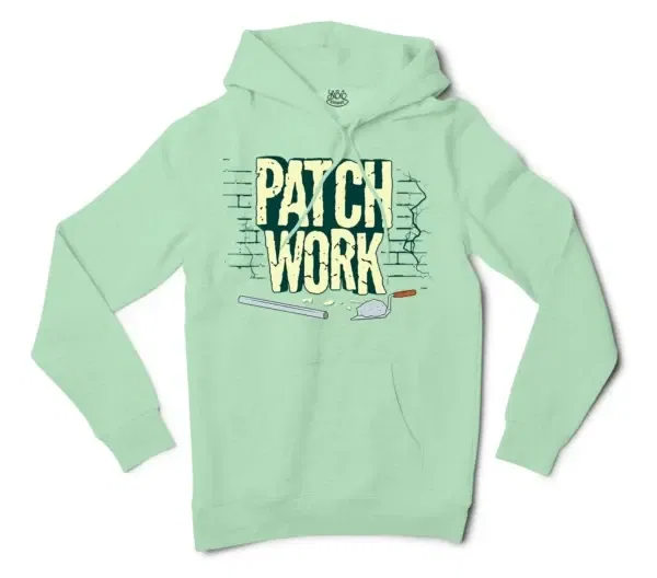 Patch Work Men/Unisex Hoodie in Mint Color