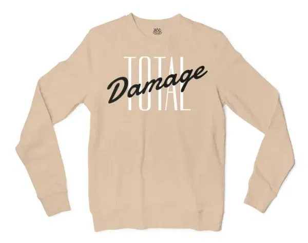 Total Damage Men/Unisex Long Sleeve T-Shirt in Natural Color