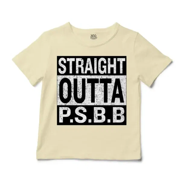 Straight Outta Psbb Unisex Toddler T-Shirt in Natural Color