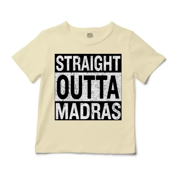 Straight Outta Madras Unisex Toddler T-Shirt in Natural Color