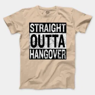 Straight Outta Hangover Men/Unisex T-Shirt in Natural Color