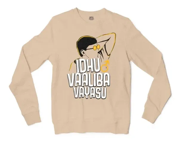 Idhu Vaaliba Vayasu Men/Unisex Long Sleeve T-Shirt in Natural Color