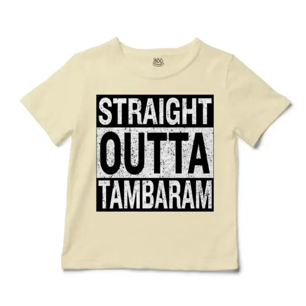 Straight Outta Tambaram Unisex Toddler T-Shirt in Natural Color