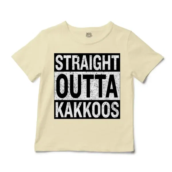 Straight Outta Kakkoos Unisex Toddler T-Shirt in Natural Color