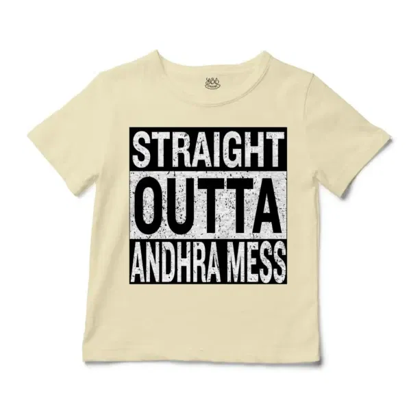 Straight Outta Andhra Mess Unisex Toddler T-Shirt in Natural Color