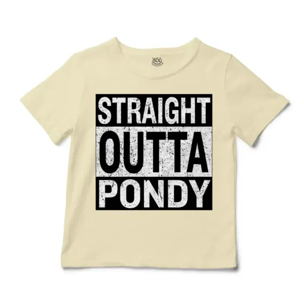 Straight Outta Pondy Unisex Toddler T-Shirt in Natural Color