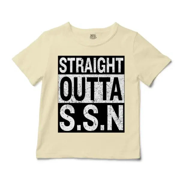 Straight Outta Ssn University Unisex Toddler T-Shirt in Natural Color