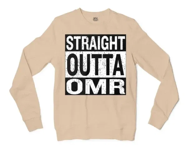 Straight Outta Omr Men/Unisex Long Sleeve T-Shirt in Natural Color