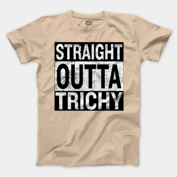 Straight Outta Trichy Men/Unisex T-Shirt in Natural Color