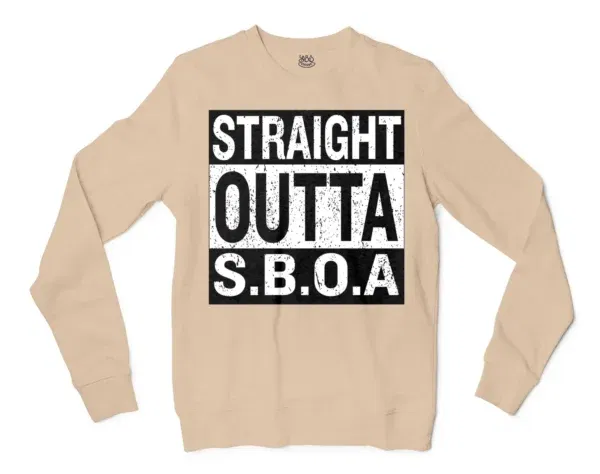 Straight Outta Sboa Men/Unisex Long Sleeve T-Shirt in Natural Color