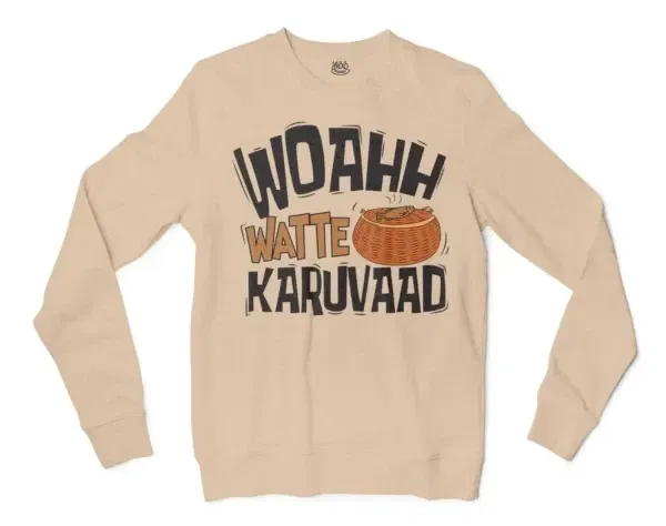 Woahh!! Watte Karuvaad Men/Unisex Long Sleeve T-Shirt in Natural Color