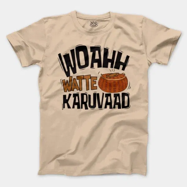 Woahh!! Watte Karuvaad Men/Unisex T-Shirt in Natural Color