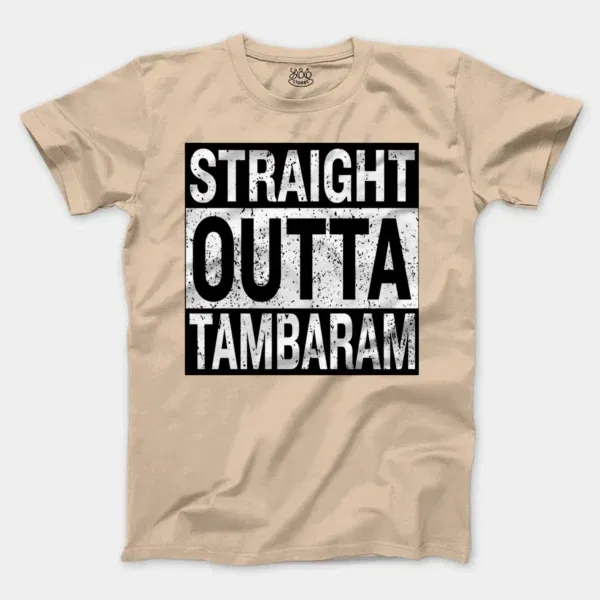 Straight Outta Tambaram Men/Unisex T-Shirt in Natural Color