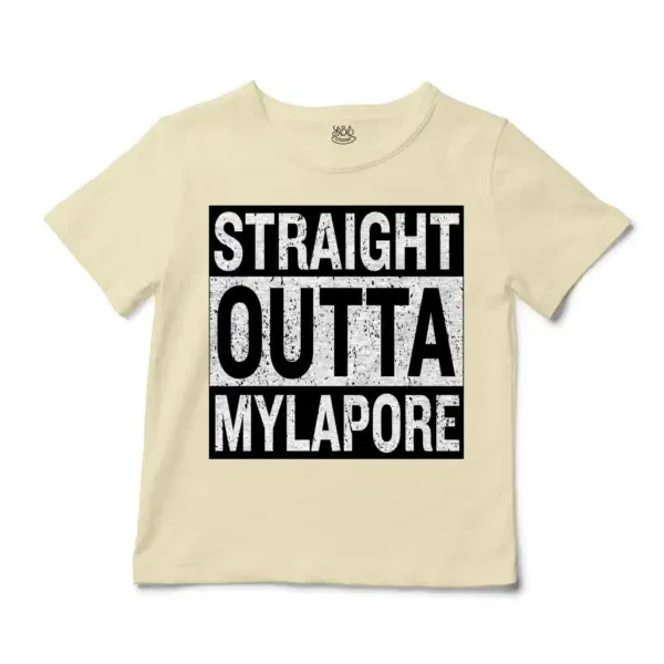 Straight Outta Mylapore Unisex Toddler T-Shirt in Natural Color