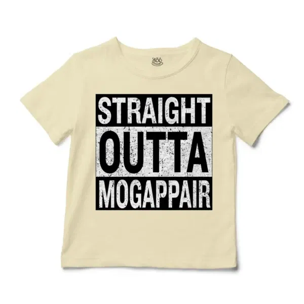 Straight Outta Mogappair Unisex Toddler T-Shirt in Natural Color