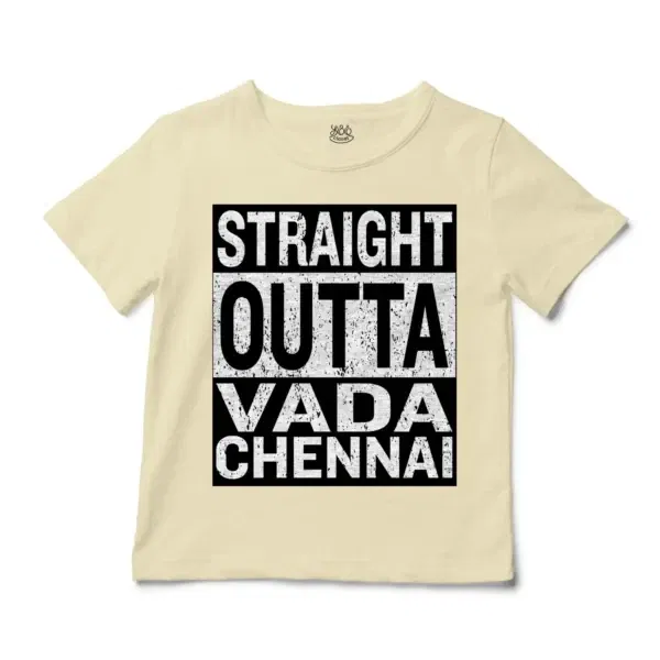 Straight Outta Vada Chennai Unisex Toddler T-Shirt in Natural Color