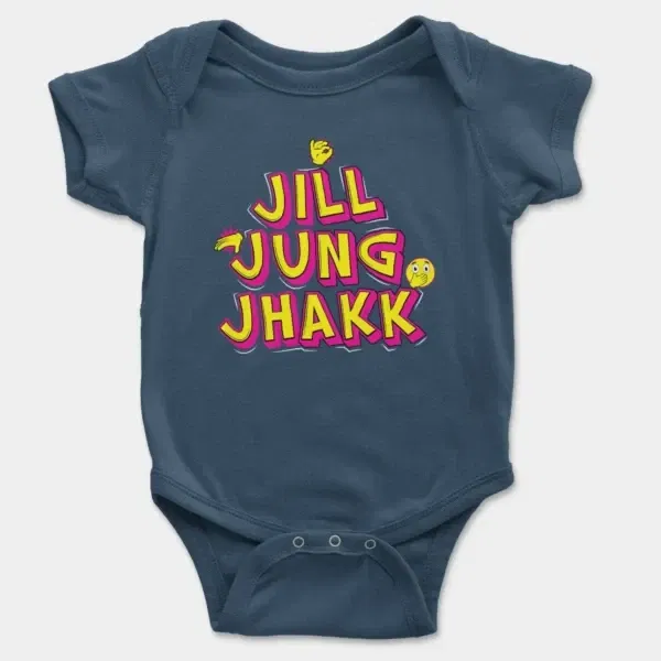 Jill Jung Jhakk Short Sleeve Baby Onesie in Navy Color