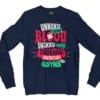Unnaku Vundha Blood Enakku Vandha Thukaali Chutneyada Goiyala Men/Unisex Long Sleeve Sweatshirt in Navy Color