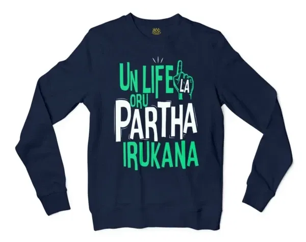 Un Life La Oru Partha Irukana Men/Unisex Long Sleeve T-Shirt in Navy Color