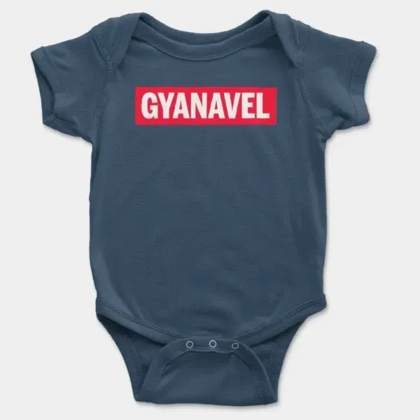 Gyanavel Short Sleeve Baby Onesie in Navy Color