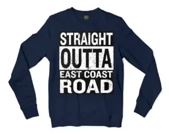 Straight Outta Ecr Men/Unisex Long Sleeve T-Shirt in Navy Color