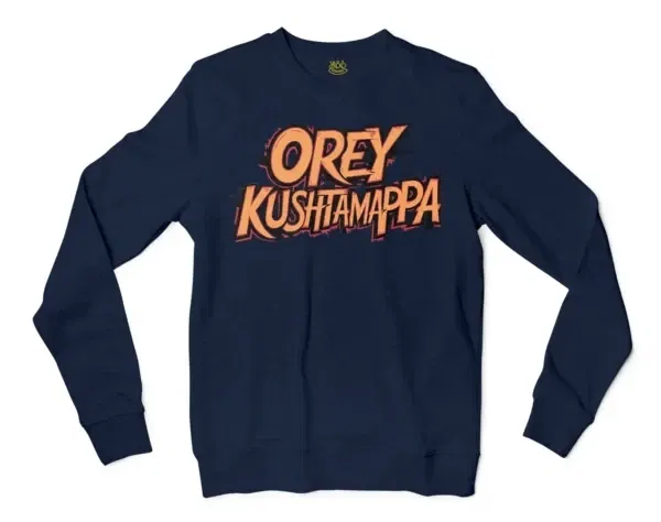 Ore Kushtamappa Men/Unisex Long Sleeve Sweatshirt in Navy Color