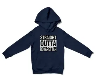 Straight Outta Royapettah Unisex Youth Hoodie in Navy Color