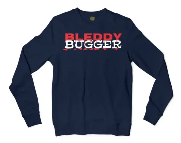 Bleddy Bugger Men/Unisex Long Sleeve Sweatshirt in Navy Color