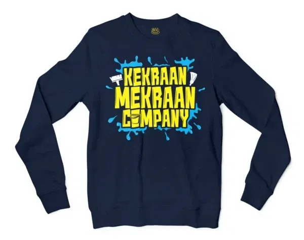 Kekraan Mekraan Company Men/Unisex Long Sleeve T-Shirt in Navy Color