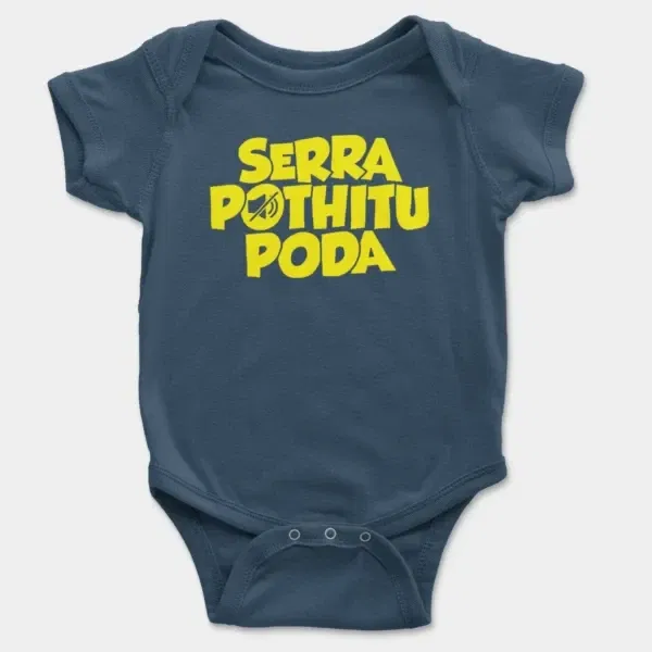 Serra Pothitu Poda Short Sleeve Baby Onesie in Navy Color