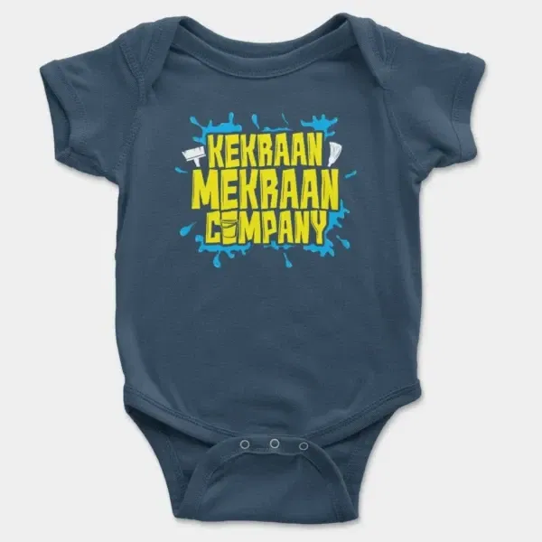 Kekraan Mekraan Company Short Sleeve Baby Onesie in Navy Color