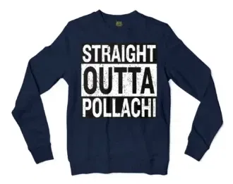 Straight Outta Pollachi Men/Unisex Long Sleeve Sweatshirt in Navy Color