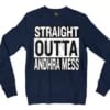 Straight Outta Andhra Mess Men/Unisex Long Sleeve Sweatshirt in Navy Color