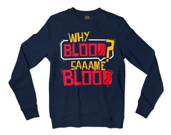 Why Blood Same Blood Men/Unisex Long Sleeve T-Shirt in Navy Color