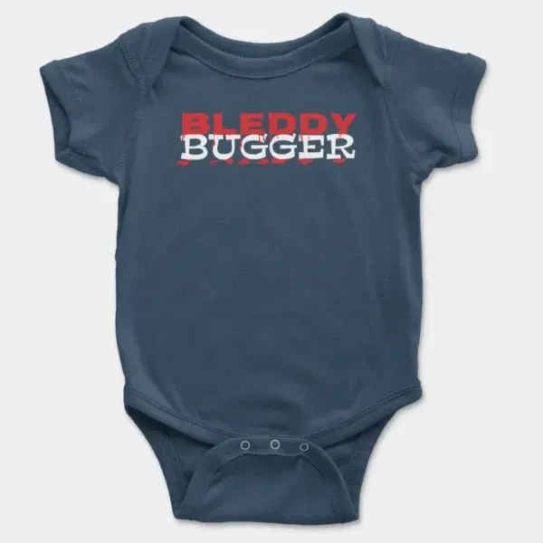 Bleddy Bugger Short Sleeve Baby Onesie in Navy Color